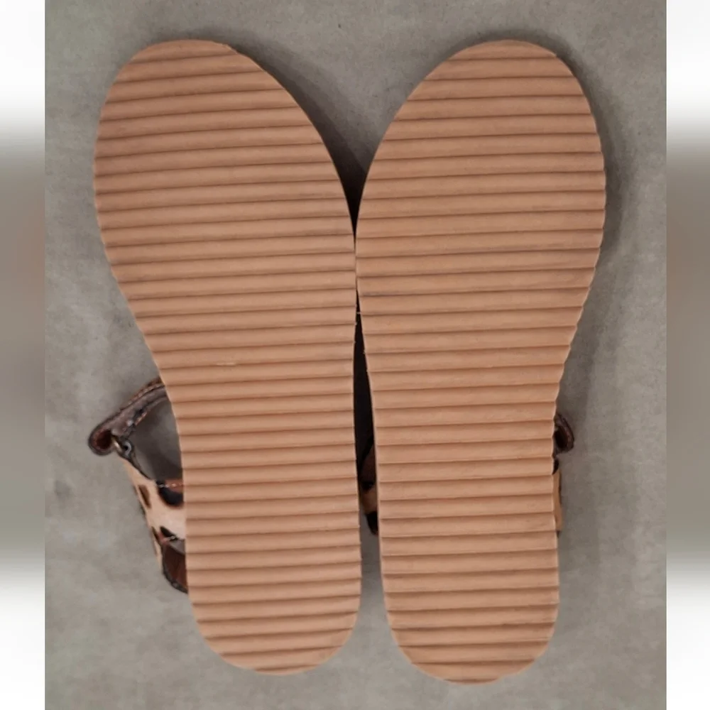 Madewell "THE MAGGIE SPOT MIX CALF HAIR Amber Dune Multi Sandal - Picture 6 of 6
